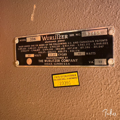 1969 Wurlitzer 206 (200 circuit)